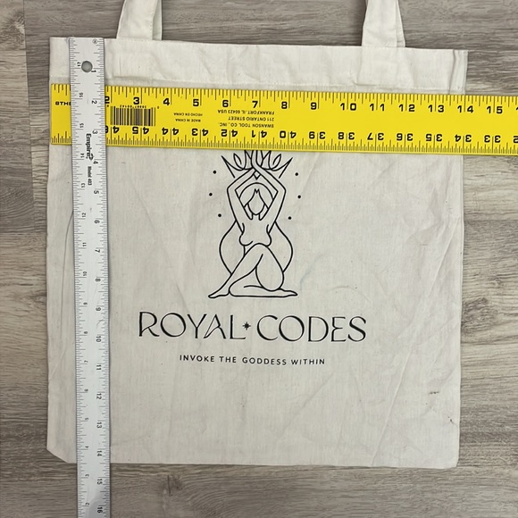 *Free* Added to any bundle - Royal Codes Lightweight Canvas Open Top Tote - Picture 3 of 4